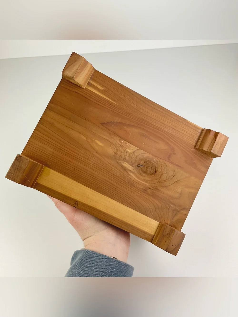 VTG Pilliod Swanton Ohio Wooden Cedar Jewelry Sewing Box Dovetailed Trinket